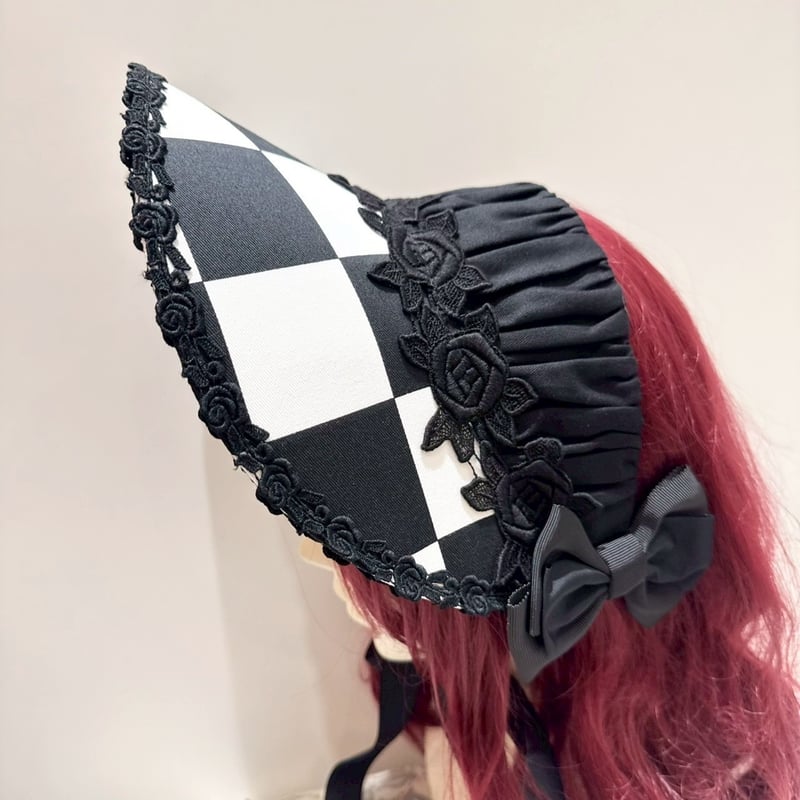 Enchantlic Enchantilly】ダイヤ柄ハーフボンネット/012-702-98
