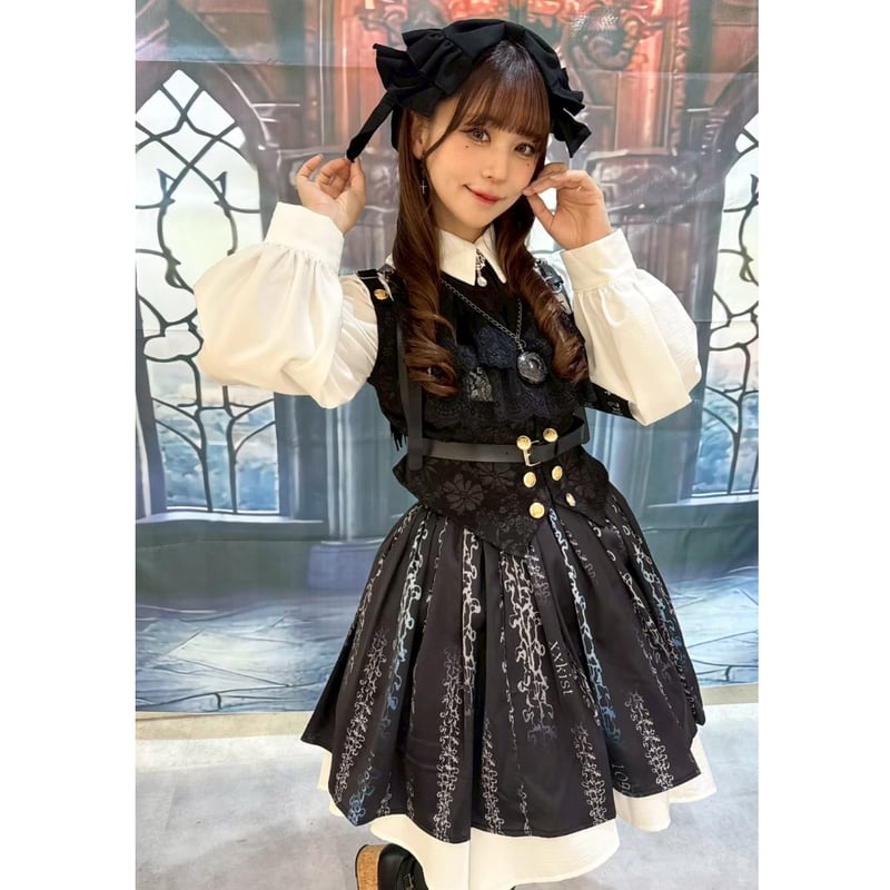 値下げ】ジンカトウ☆人 ZIN☆レース スーツ☆ブラウス＆スカート☆黒