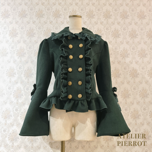 ATELIER PIERROT アトリエピエロ 姫袖 コート 緑 ATELIER PIERROT アトリエピエロ 姫袖 コート 緑