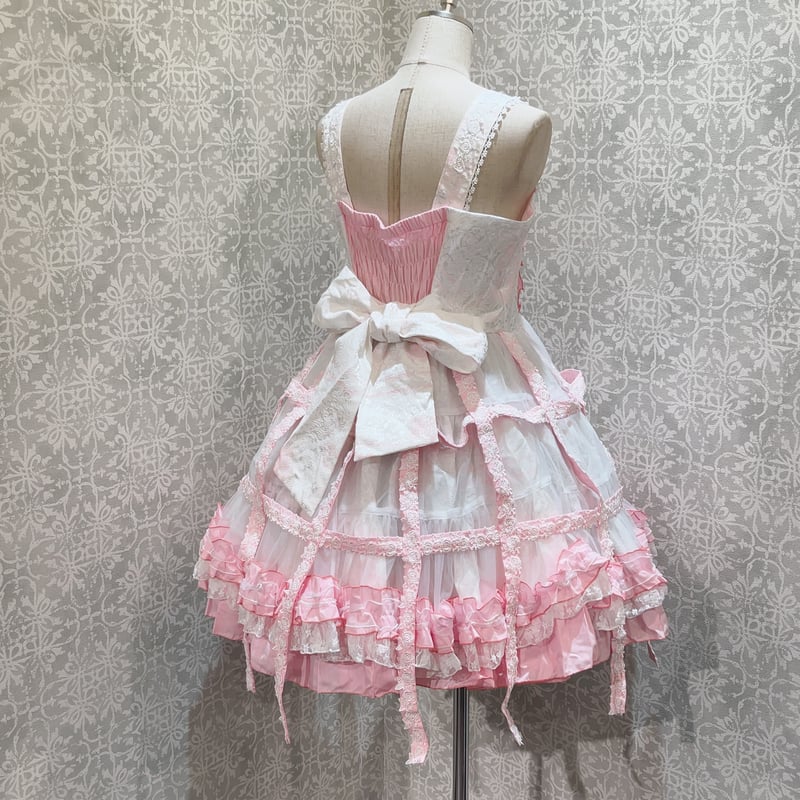 h.NAOTO】Sweet Strawberry Alice Bird Cage Dress