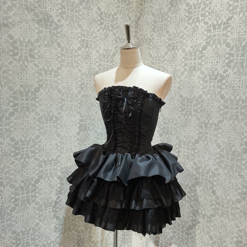 アトリエピエロ　ATELIER PIERROT コルセットワンピース　ブラック ATELIER PIERROT】ミニコルセットワンピース/TOP-3053 | KIST O