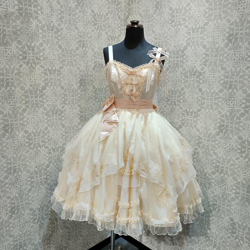 星箱Works】 百合の乙女刺繍ジャンパースカート/A24A01002 星箱Works】 百合の乙女刺繍ジャンパースカート/A24A01002