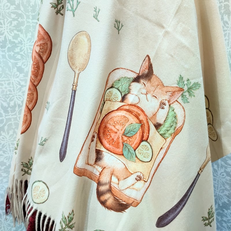 星箱Works】 猫とまどろむ日々 朝食編 ストール/B24B12003 | KIST ON