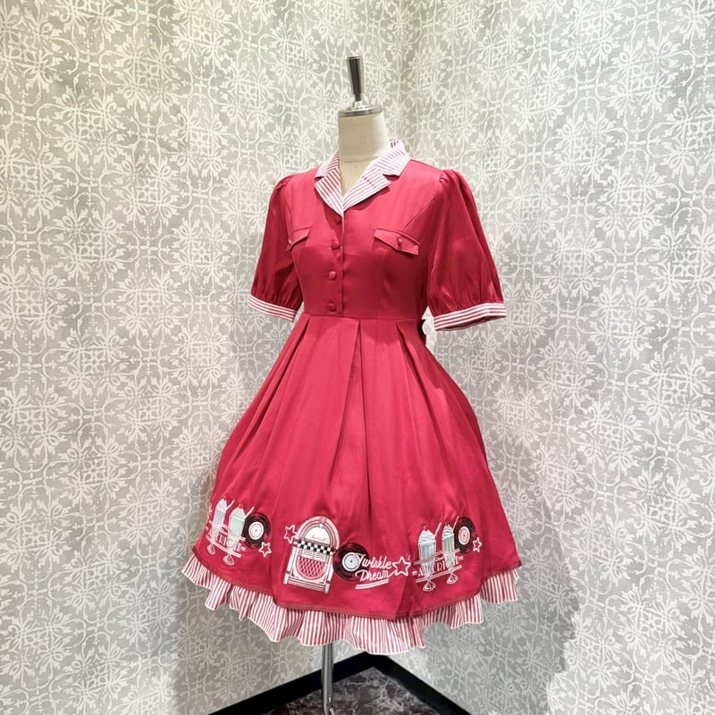 Amavel Dreaming Diner ワンピース ブルー Amavel】Dreaming Diner エプロン付きワンピース/125170595 |