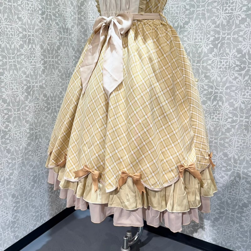 チューリップ柄キルティングフリルスカート チューリップ柄キルティングフリルスカート