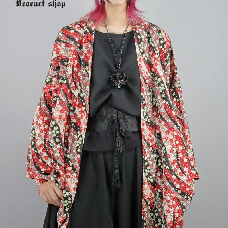 Deorart】和柄 法被(はっぴ)ガウン・カーディガン [ 流水 ]（BY7102