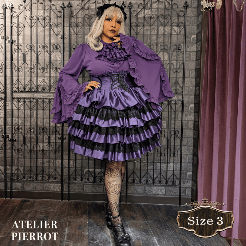 ATELIER PIERROT ルイーズ 姫袖ジャボタイブラウス パープル 紫 ATELIER PIERROT】ルイーズ ジャボタイ ブラウス【サイズ2