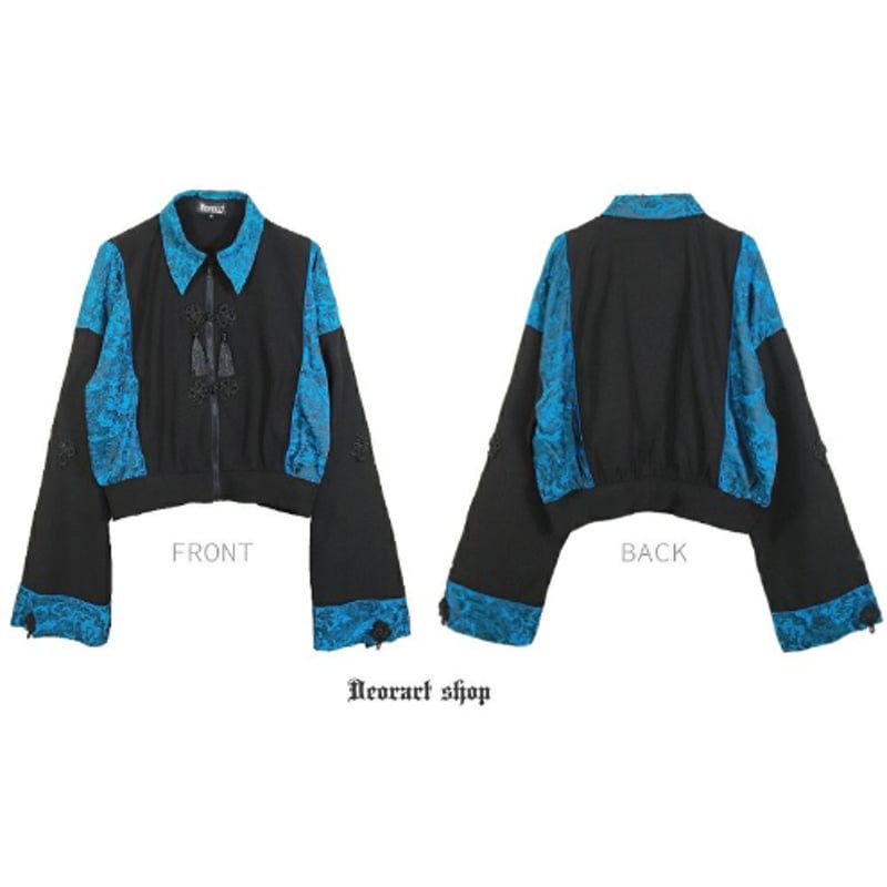 ディオラート　切替・キョンシースリーブブルゾン【中華柄】 Deorart】[GOTH CHINA] キョンシースリーブ・チャイナ柄ジャケット