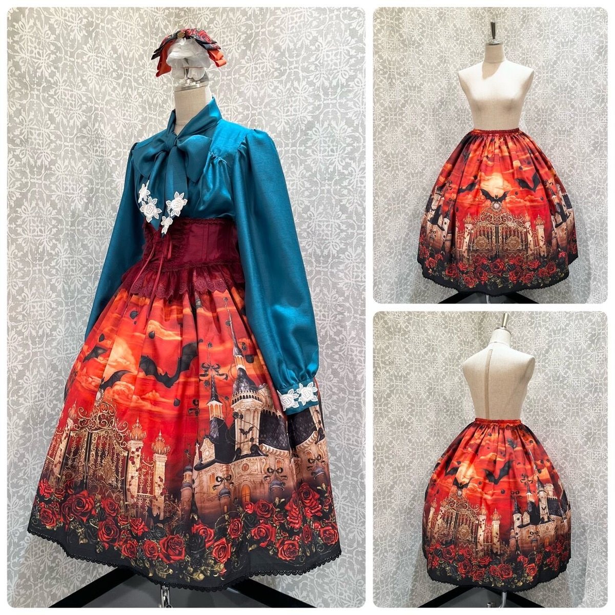 【Enchantlic Enchantilly】幻影薔薇城~コウモリ公爵からの招待状~スカート (夕影) 【Enchantlic Enchantilly】幻影薔薇城~コウモリ公爵からの招待状~スカート (夕影)