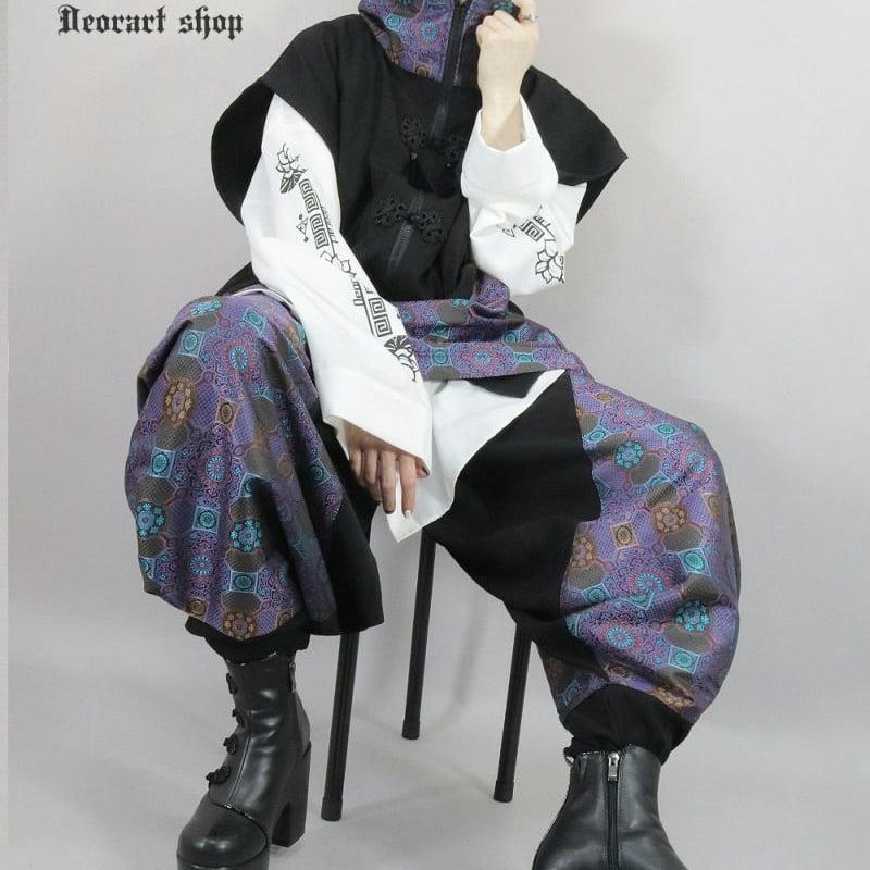 Deorart】 【GOTH CHINA】バルーン ランタンパンツ[中華柄切替え