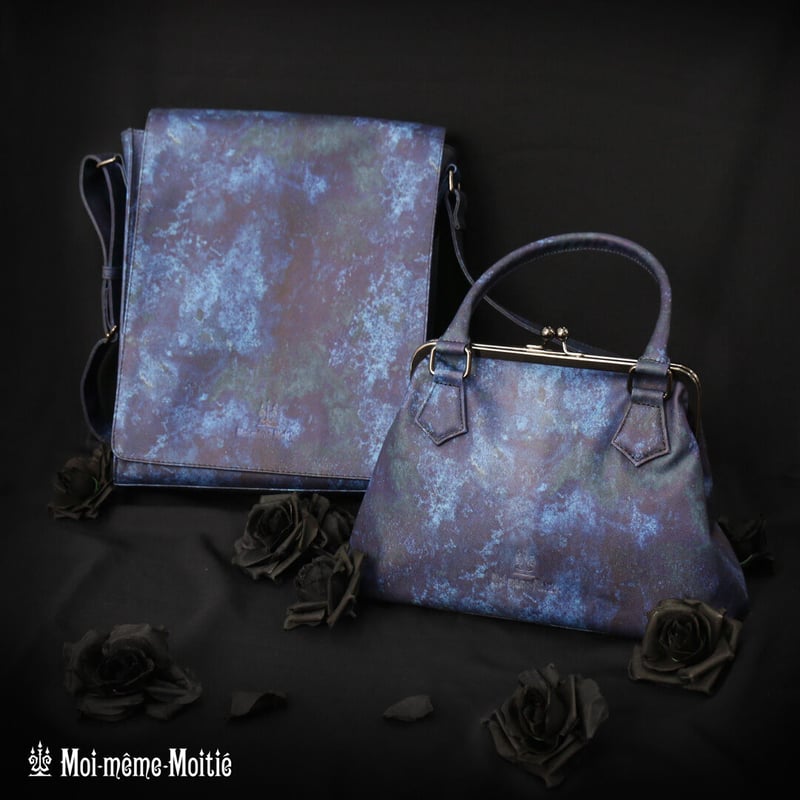 gallery/Moi-meme-Moitie】M+ATサイバー 口金2WAYバッグ 青/x gallery/Moi-meme-Moitie】M+ATサイバー 口金2WAYバッグ 青/x