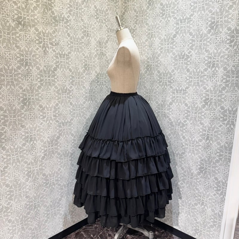 ATELIER-PIERROT】Midnight Cascade Long Skirt/TS