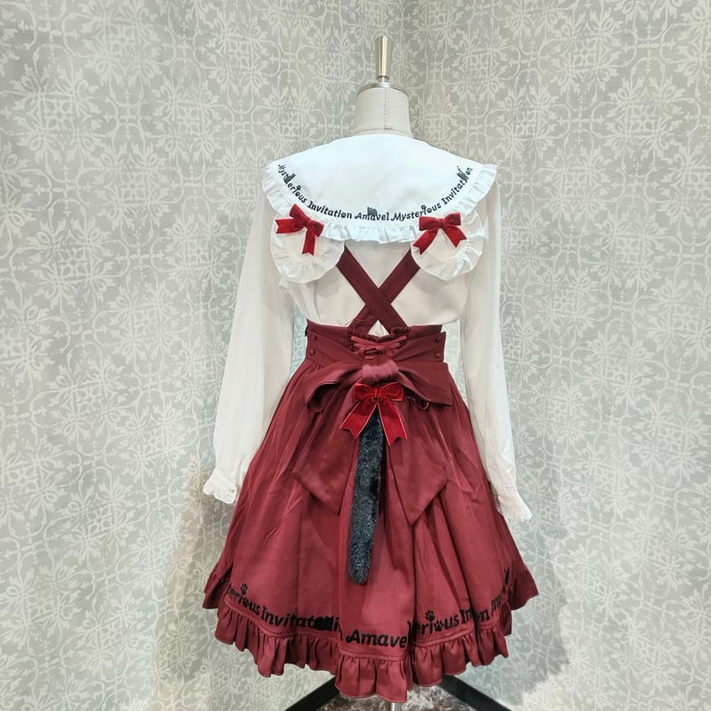 Amavel】 Mysterious Cat フロッキープリントスカート/125410937