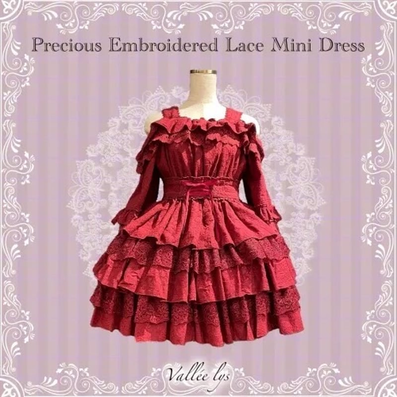 Vallée lys Embroidered Lace Mini Dress ATELIER-PIERROT】【Vallée lys】Precious Embroider