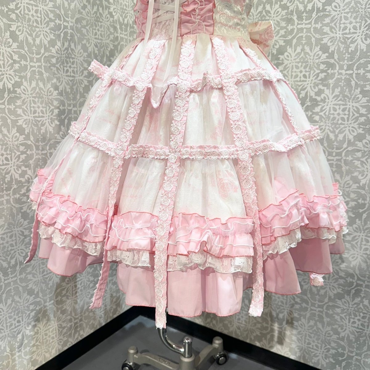 h.NAOTO】Bird Cage Dress/CNF37-O021 WH-PK/M | K