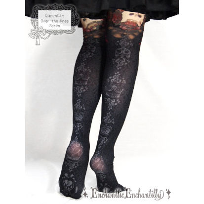Enchantlic Enchantilly】Queen Cat オーバーニーソックス(黒)