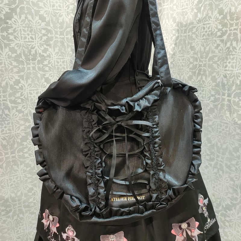 ATELIER-PIERROT】Lace up Ribbon Heart Bag/AK-14