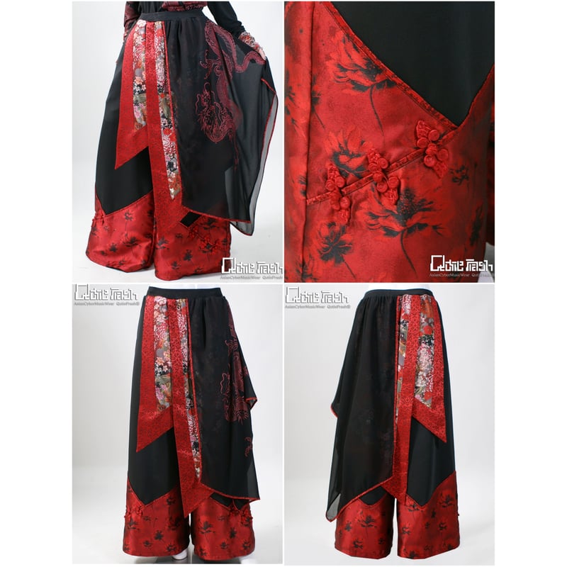 Qutie Frashドラゴン柄 バギーパンツ