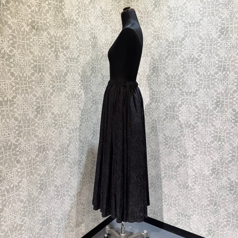 h.NAOTO】Snake Jacquard Flared Skirt/CNF33-S065