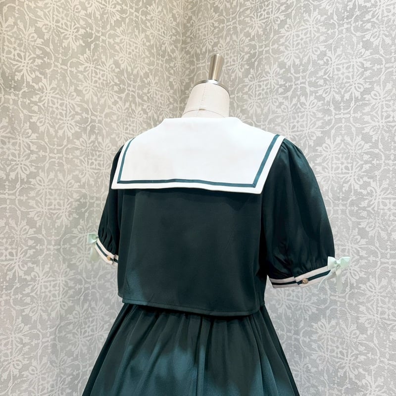 Amavel】 Chouchou Check セットアップ風セーラーワンピース/126170