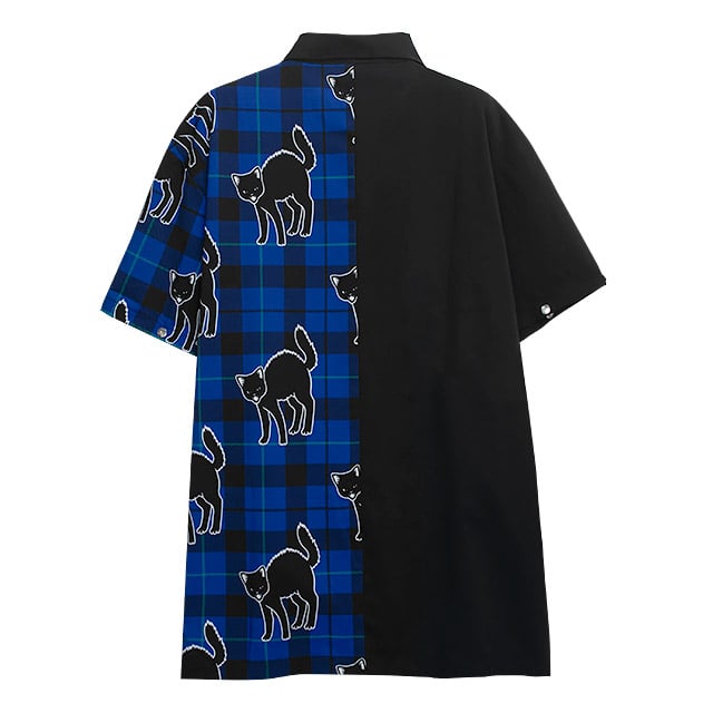 LISTEN FLAVOR】やんのかステップ黒猫2WAYシャツ（2423557） | KIS