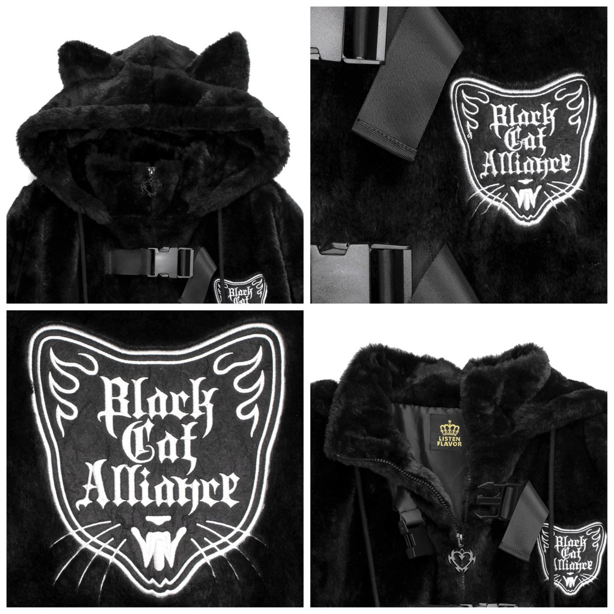 LISTEN FLAVOR】猫耳黒猫同盟ファーブルゾン（2520457） | KIST ON