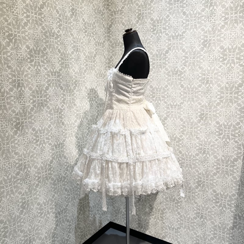 h.NAOTO】White Rose Bird Cage Dress/CNF34-O067