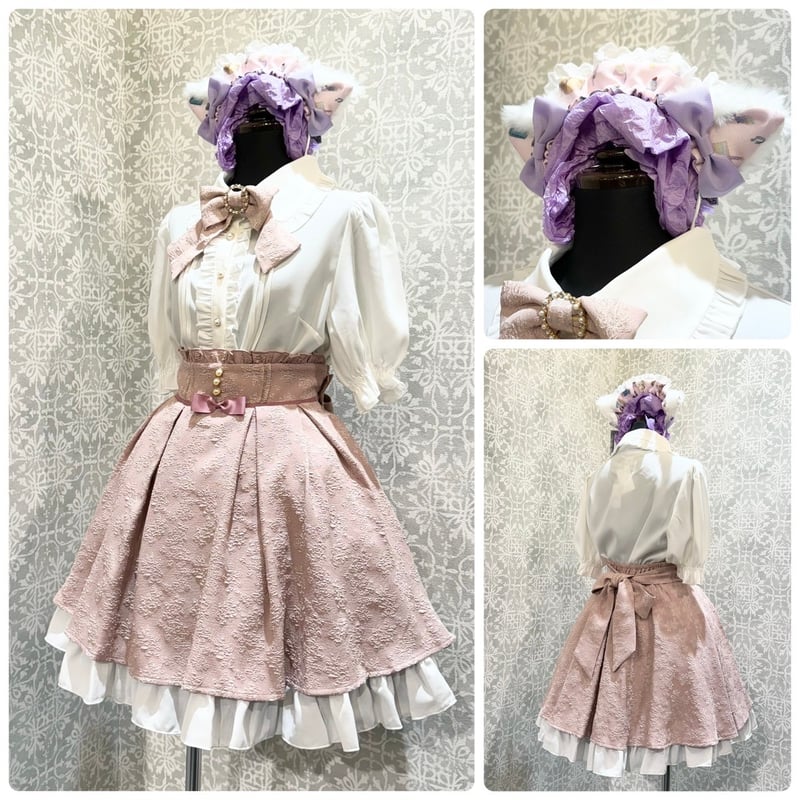 Amavel】ビジューバックル付ジャガードリボンブラウス/124310762  