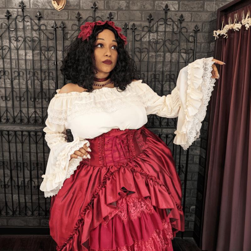 ATELIER Pierrot 姫袖シャーリングトップス ATELIER-PIERROT】Shirring princess sleeve blous