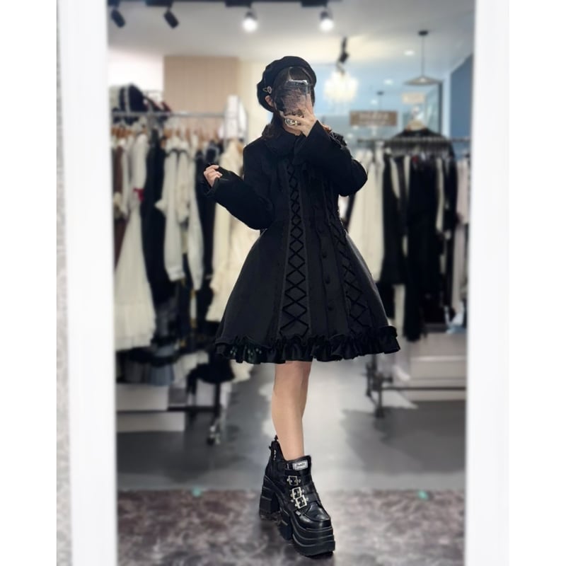 ATELIER-PIERROT】Lunar Lattice Coat- Cuffsn/ TC