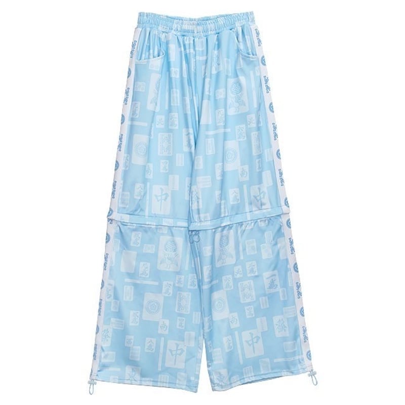 [APPAREL]/リッスンフレーバー/サイバー麻雀２WAYジャージパンツ LIGHT BLUE (F) ゴスロリ・パンク/LISTEN FLAVOR LISTEN FLAVOR】サイバー麻雀2WAYジャージパンツ（2513521） | KIS