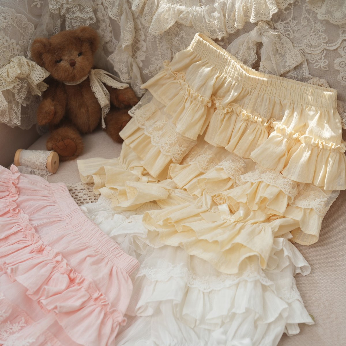 PUTUMAYO チェックフリルキュロット　ドロワーズ PUTUMAYO チェックフリルキュロット ドロワーズ PUTUMAYO
