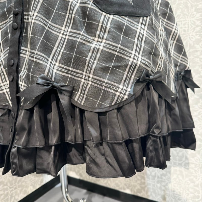 チューリップ柄キルティングフリルスカート チューリップ柄キルティングフリルスカート