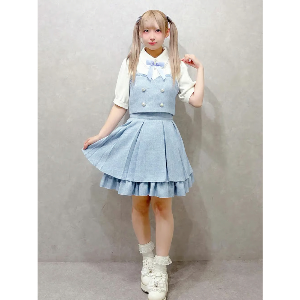 aammiy　チュクチュセットアップ&スカート Amavel】Suger Tweed ビスチェ＆スカートセットアップ/126170501 |