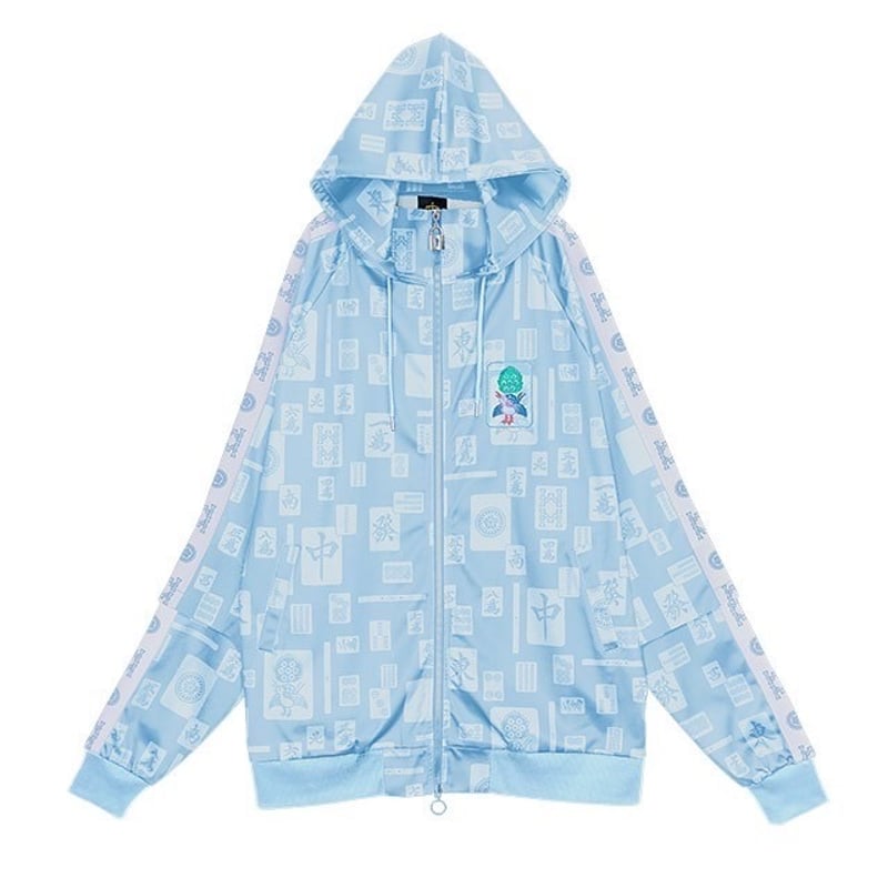 [APPAREL]/リッスンフレーバー/サイバー麻雀２WAYジャージパーカー LIGHT BLUE (F) ゴスロリ・パンク/LISTEN FLAVOR LISTEN FLAVOR】サイバー麻雀2WAYジャージパーカー（2513520） | KI