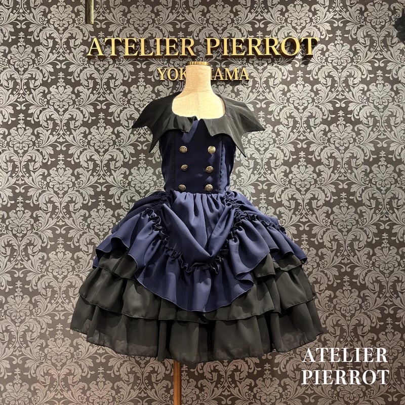 【ATELIER PIERROT】紺色　ワンピース ATELIER PIERROT】紺色ワンピース