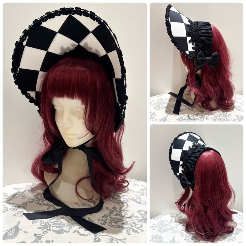 Enchantlic Enchantilly】ダイヤ柄ハーフボンネット/012-702-98