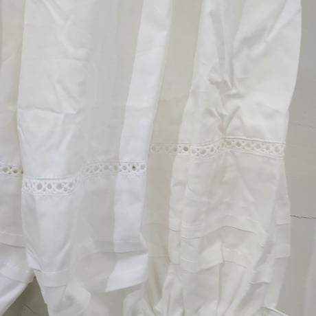 【wunder welt fluer】2段レースピンタックコットンドロワーズ【白・60cm】/s-06054-01-F