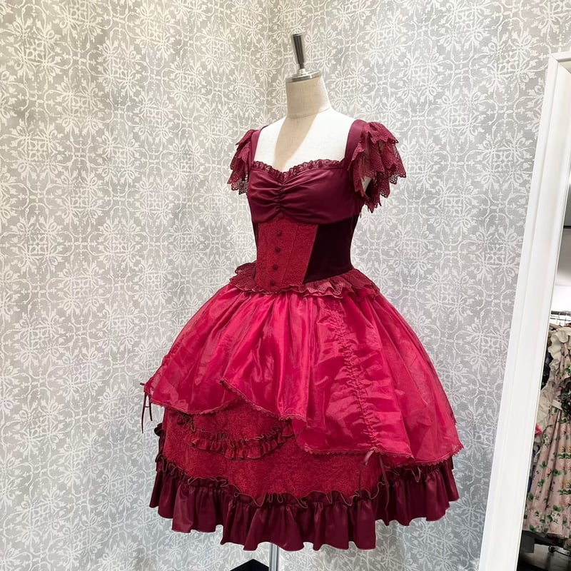 星箱Works 真夜中の囁き ジャンパースカート ワイン 星箱Works】真夜中の囁き ジャンパースカート/P22101359【お