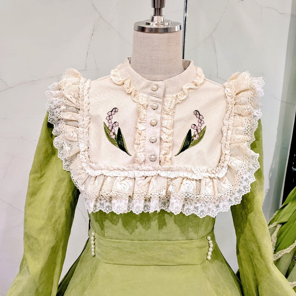 星箱Works すずらんのしおり ワンピース(ロング丈) グリーン 星箱Works すずらんのしおり ワンピース(ロング丈) グリーン