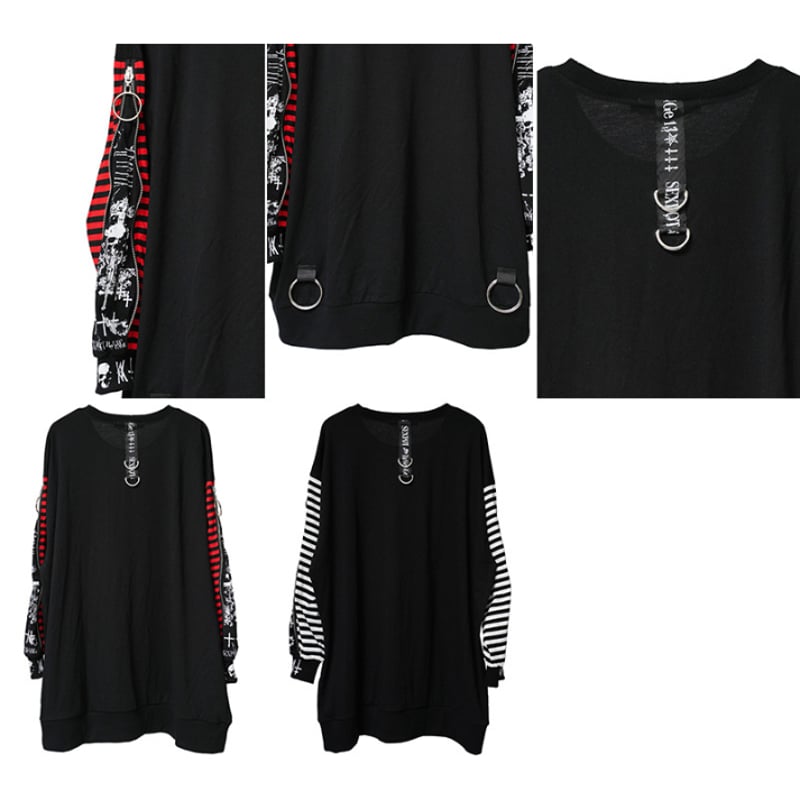SEXPOTReVeNGe】ZIP SLEEVE BORDER PUNKISH カットソー【