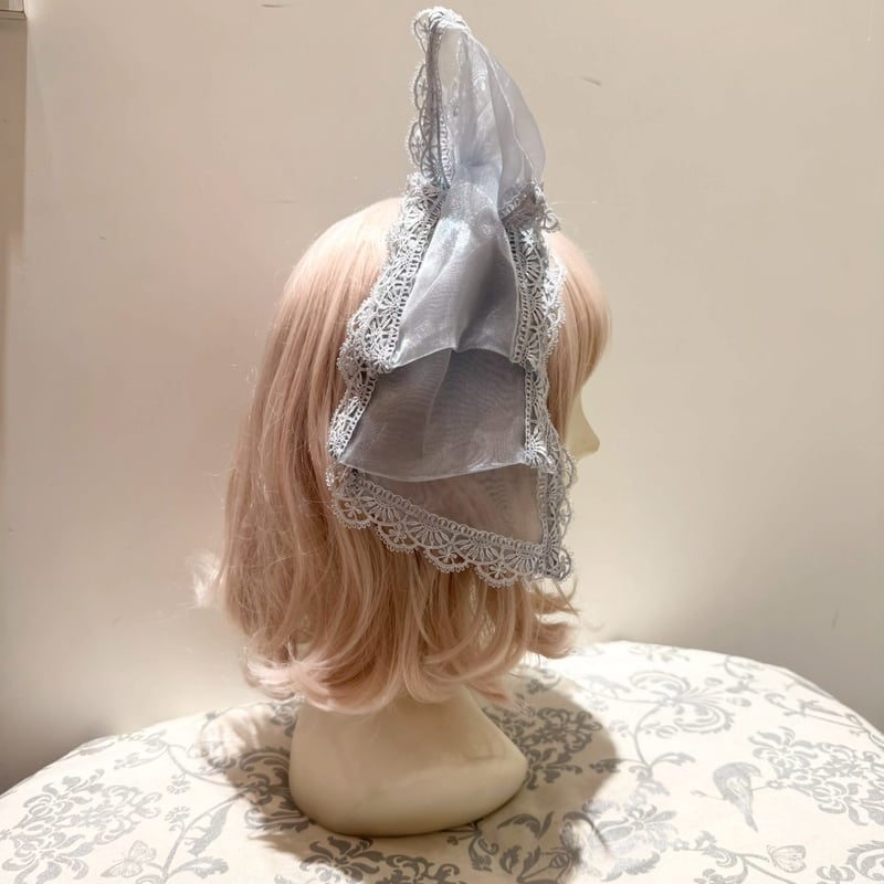 星箱ワークス　お人形風オーガンジーリボンカチューシャ 星箱works お人形風オーガンジーリボンカチューシャ お人形風