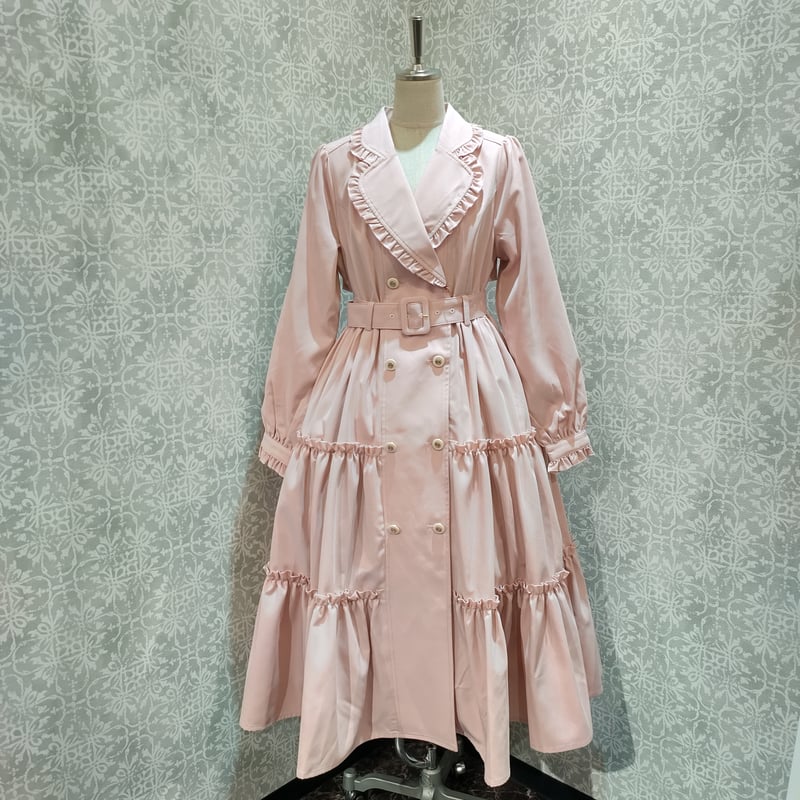 Amavel】フリルティアードトレンチコート（ロング丈）/125210113