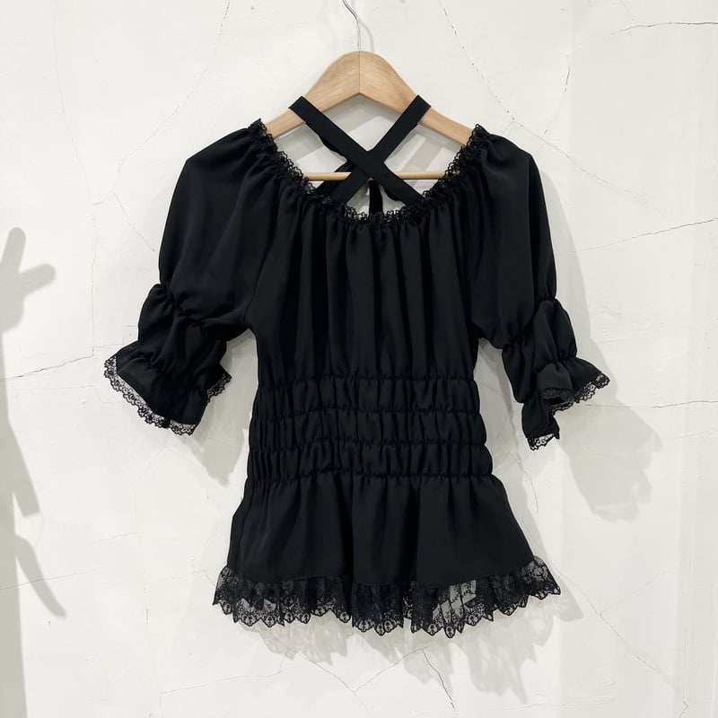 vallee lys ヴァレリス アトリエピエロ ブラウス 黒 5分袖 ゴスロリ