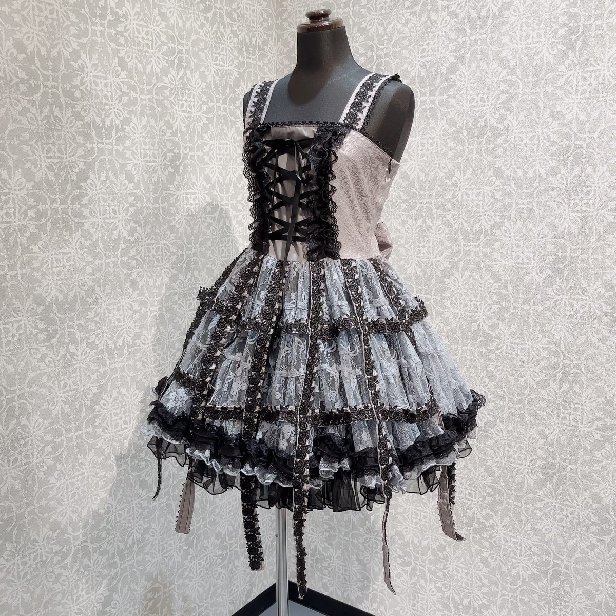 h.NAOTO】Classical Bird Cage Dress(GY/M)/CNF37-