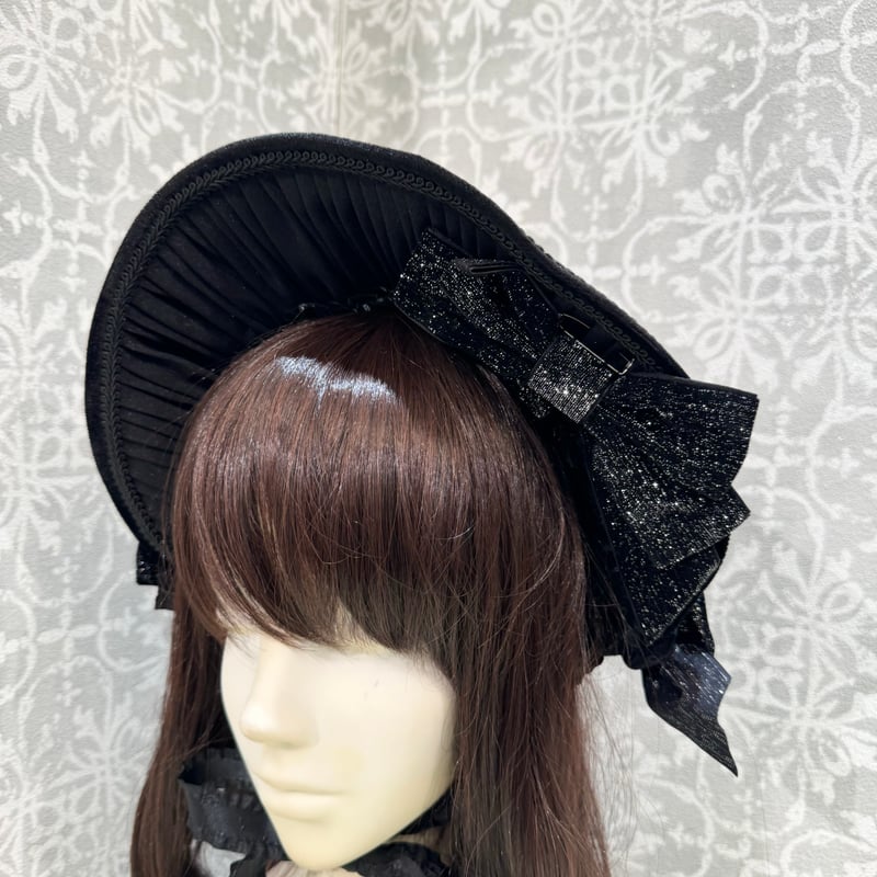 星箱Works】 月の満ち欠け ベルベット刺繍ボンネット/P37203127【お