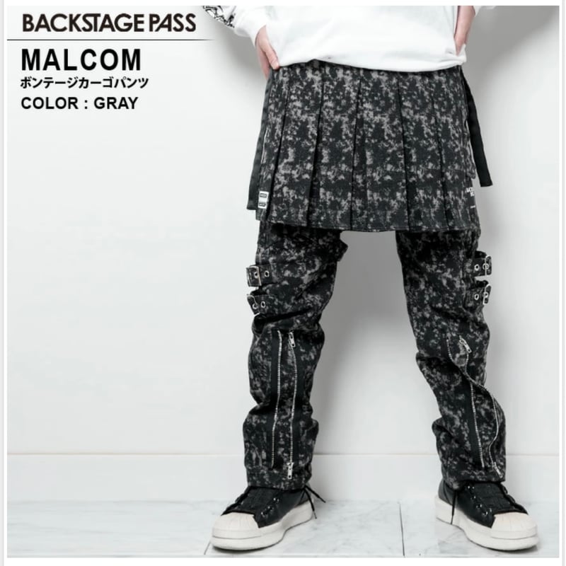 Backstage pass NGS4003 メンズパンツ サイズ2〜3 BACKSTAGE PASS】MALCOLM(マルコム) / ボンテージ カーゴ パンツ