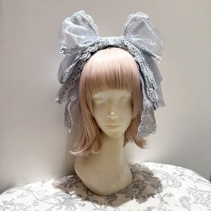星箱Works】お人形風オーガンジーリボンカチューシャ/A24F01413