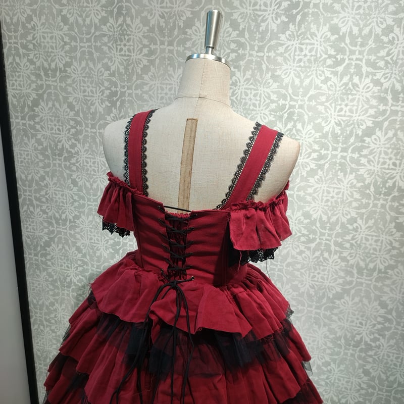 き*さ様 ATELIER PIERROT コルセットワンピース ボルドー ATELIER-PIERROT】onette Gauze Jumperskirt/VOP-2