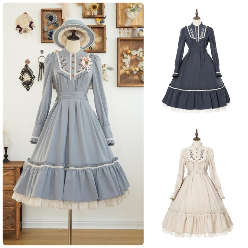 星箱Works】ジャスミン ヨークカラーワンピース/P33101034 星箱Works】ジャスミン ヨークカラーワンピース/P33101034